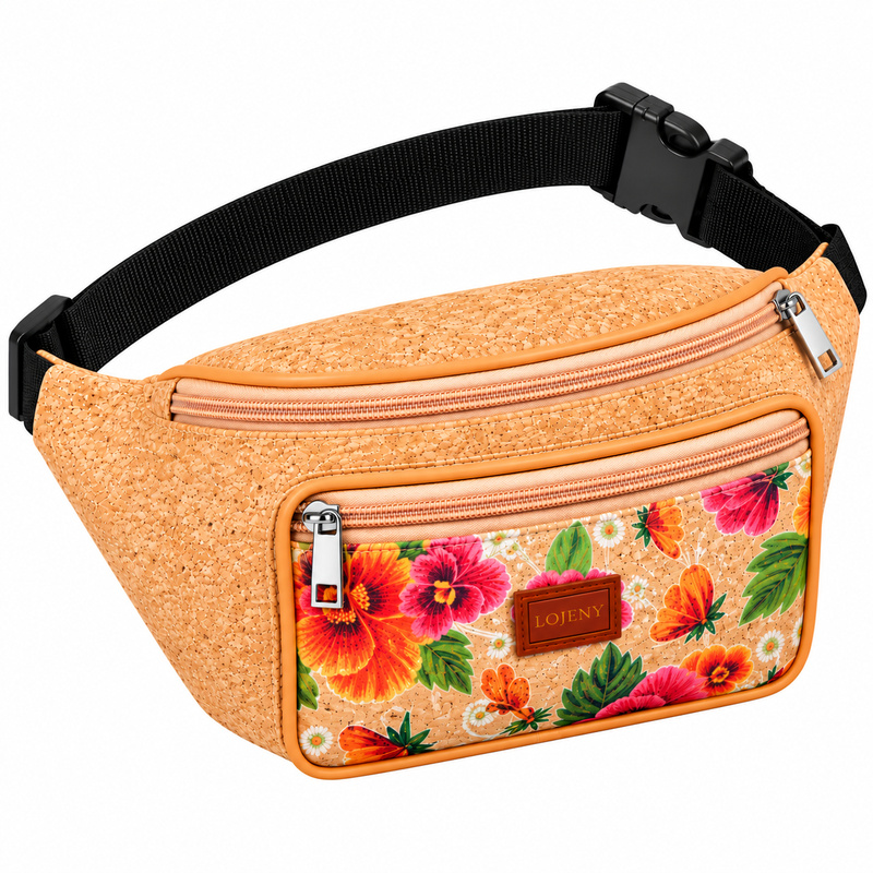 7205 Metallic Flowers Bumbag with Front Zipped Pocket (New) (image for) 7205 Metallic Flowers Bumbag with Front Zipped Pocket (New)